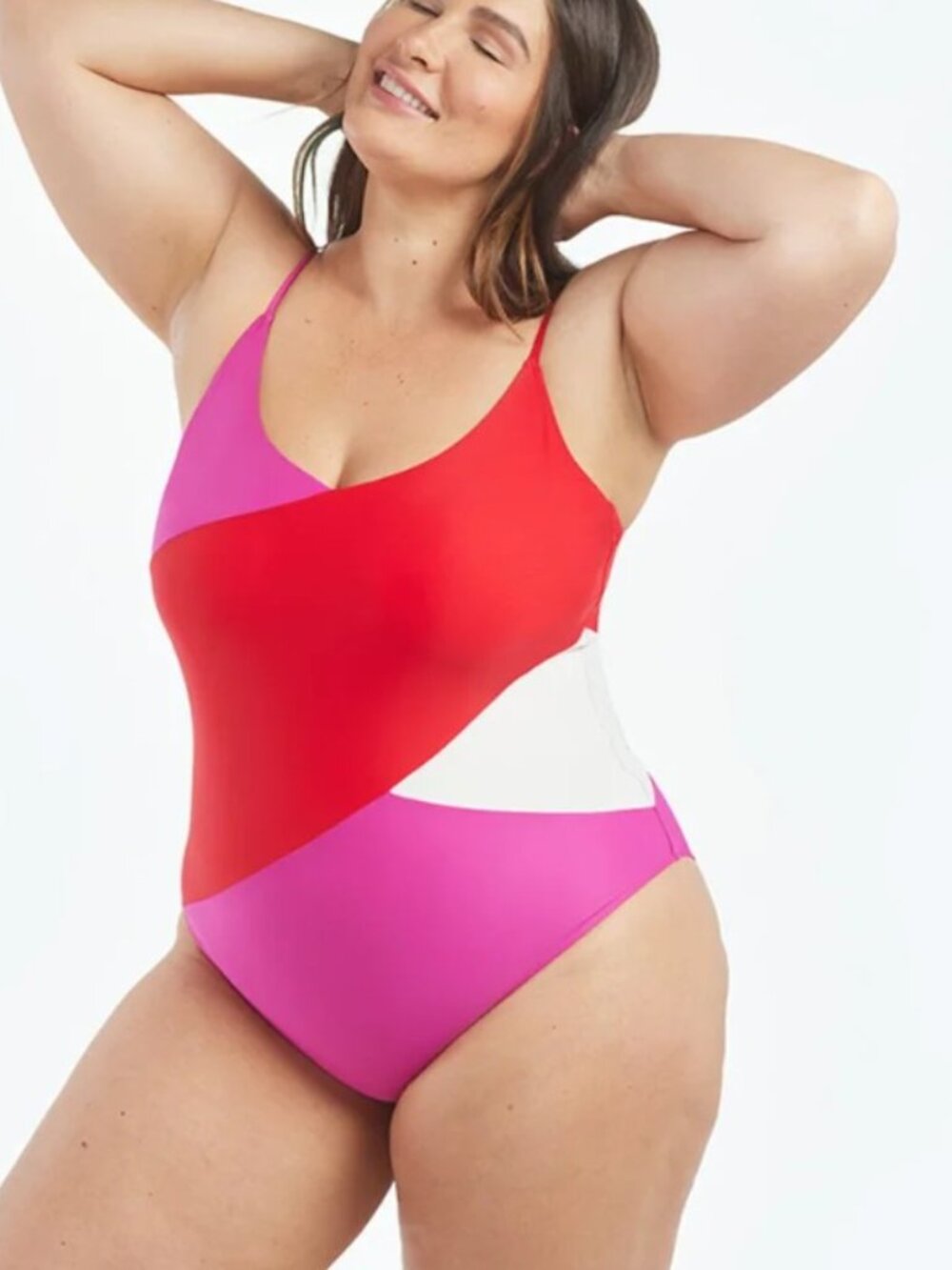 Summersalt Brand Women's size 20 Red/Pink/White The Marina One Piece Swimsuit